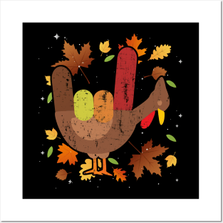 American Sign Language I Love You Thanksgiving Turkey Posters and Art